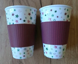 2 Coffee to go Becher aus Keramik mit Sternen 250 ml neu - Bild 1 von 2