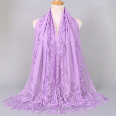 Mujeres Liso Chifón Hiyab Musulmán Turbante Bufanda Chal Bufandas Silenciador Pañuelo ρ Foto 1 de 4