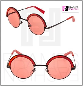 Gafas de sol ALAIN MIKLI 4003 Paris Retro Avantgarde A04003 redondas de metal negras rojas - Imagen 1 de 8