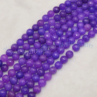 Gemas redondas facetadas púrpura Sugilite de 8 mm cuentas sueltas para hacer joyas hilo de 15"" Foto 1 de 4