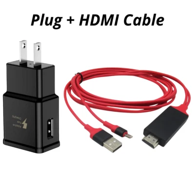 For iPhone 14 13 12 11 XR 8 7 6 HDMI Mirroring Cable Phone to AV TV HDTV Adapter - Image 1 of 4