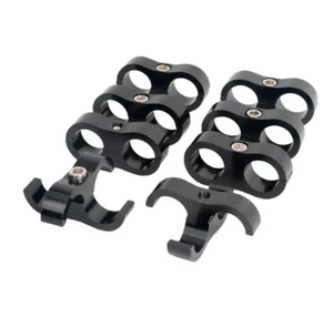 Hose Separator Fuel line Fitting Adapter 8PCS 6AN Mounting Clamps New - Foto 1 di 23