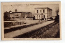 STAZIONE FERROVIARIA DI MANDURIA(TA )SALUTI DA --CARTOLINA VIAGGIATA NEL 1924