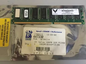 Viking 447330 128MB DDR PC266 16x64 PC2100 PC133 Computer RAM Memory, New - Picture 1 of 2