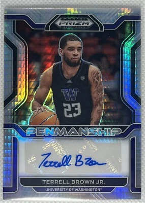 2022-23 Panini Prizm Draft Picks Penmanship Terrell Brown Jr. Auto CP-TBJ Hyper - Image 1 of 2