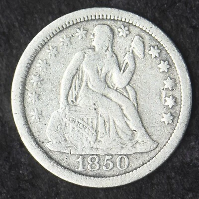 1850-P Seated Liberty Silver Dime - COINGIANTS - - Image 1 of 2