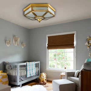 18'' Retro Tiffany Style Ceiling Light Flush Mount Glass Lamp Chandelier Fixture - Picture 1 of 9