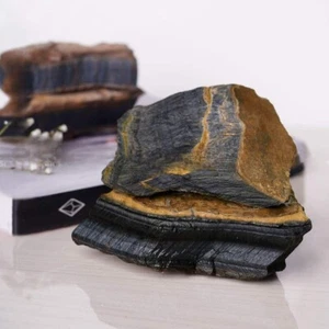 Natural Blue Tiger Eye Raw Loose Gemstone For Necklace Supply Rough Mix Size - Picture 1 of 2