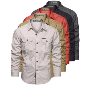 Men's Long Sleeve Casual 100% Cotton Shirts High Quality - Picture 1 of 65