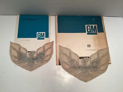 Pontiac Firebird 1975 vintage, nuevo de lote original, parachoques delantero, calcomanías de alerón, char/rojo Foto 1 de 3