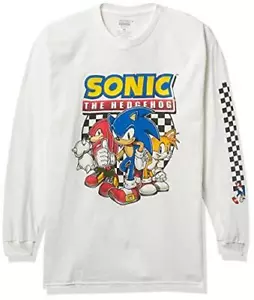 SEGA boys Sonic the Hedgehog Long Sleeve Tee - Sonic, Tails, Knuckles Sega T - Picture 1 of 3