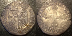 Henri IV - Eighth Écu Of Navarre 1590 Not Accosted! St-Palais RARE! Dy#1239D - Picture 1 of 1