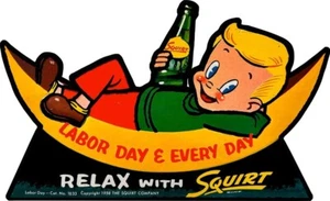 Squirt Boy Vintage Advertising Metal Sign - Picture 1 of 1