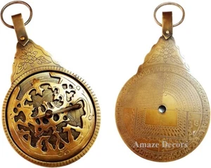 Antique Brass Arabic Astrolabe Vintage islamic Navigation Astrological Calendar - Picture 1 of 5