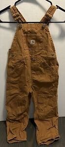 NWOT - Carhartt toddler size 4T overalls Jeans Bib Baby Pants Brown