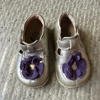 Livie & Luca Gold Blossom With Purple Flower Shoes - Size 7 - Image 1 of 4