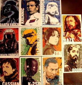 TOPPS STAR WARS ROGUE ONE PERSONAGGIO ICONA INSERTO SET 1-11 - Foto 1 di 1