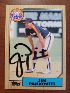 JIM PANKOVITS 1987 Topps # 249 autographed signed card ASTROS 87 AUTO 