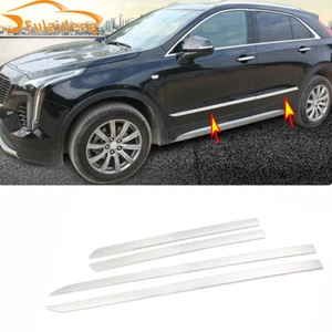 4x For Cadillac XT4 2018-2021 Chrome Stainless Body Door Side Molding Cover Trim - Picture 1 of 7