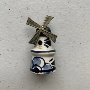 Delft Blue Holland Spinning Windmill Hand Painted Figurine 4cm Miniature - Picture 1 of 4