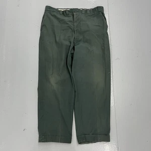 Chinos de trabajo sanforizados Koraton verde vintage años 60 40x29 años 60 verdadero vintage - Imagen 1 de 7