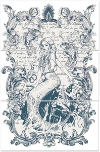 3 Sheets Mermaid Rub on Transfers Waterproof Seamaid Furniture Colorful - Picture 1 of 7