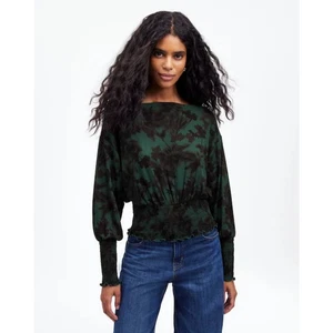 Madewell Holidays Navidad ceñido manga larga floral M Top bosque de lujo nuevo con etiquetas - Imagen 1 de 12