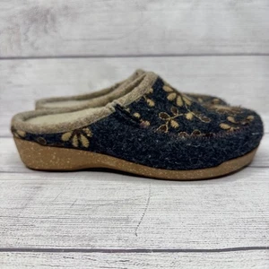 Zuecos sin cordones Taos florales bordados fieltro forrados talla 38 hechos en España - Imagen 1 de 6