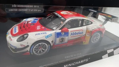  MIN153166003 Minichamps Porsche 911 GT3 R 24h Nurburgring 2016 1/18 - Immagine 1 di 4