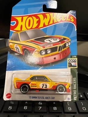(1) HOT WHEELS 2021 Main Line #34/250 '73 BMW 3.0 CSL Race Car yellow - Image 1 of 3