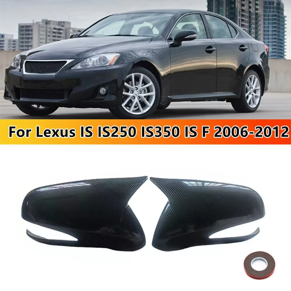 Tapas de cubierta de espejo retrovisor de fibra de carbono para Lexus IS IS250 IS350 IS F 2006-2012 Foto 1 de 4