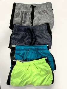 Russell Knit Athletic Shorts Boys Size L 10-12 X 4 Pair Yellow/Teal/Gray/Blue - Picture 1 of 9