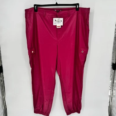 Pantalones cargo Nina Parker x Macys para mujer 22 W imitación cuero sangría pantalones jogger Foto 1 de 4