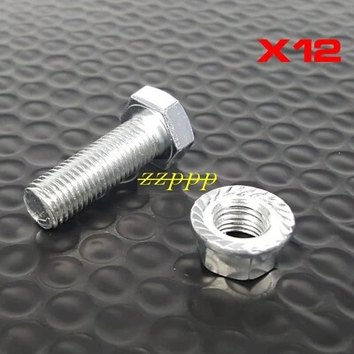 Kit de pernos de montaje de pernos de cabezal de escape turbo colector tuercas M10 x 1,25 12 piezas Foto 1 de 2