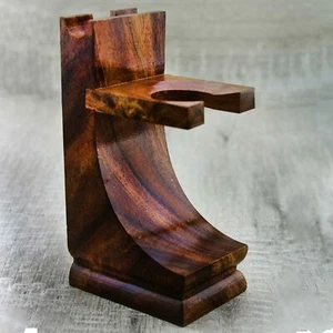 Pure Wood Wooden Stand Support Holder for Men's Classic Brush & Safety Razors - Bild 1 von 9
