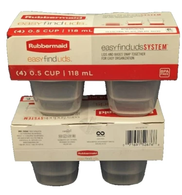 Lot of 8 x Rubbermaid Easy Find Lids Food Storage Containers 0.5 cup - Image 1 of 3