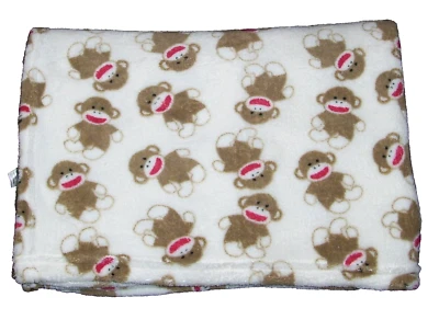 Baby Starters носок обезьяна белый одеяло всего тела коричневый красный рот 30 x 40 EUC - Изображение 1 из 2