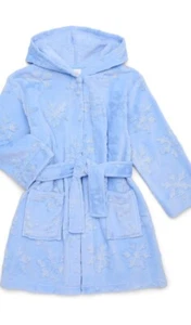 WN Girls Blue Snowflake Soft Plush Robe W/ Hood Size M7/8 NWT - Picture 1 of 3