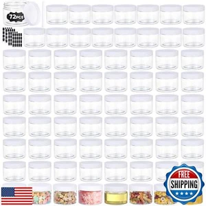 NOIRUC-CZ 72pcs 4 oz Plastic Containers with Lids Pen Labels Leak Proof BPA F - Picture 1 of 5