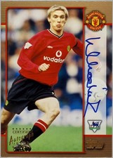 2002 Topps Premier Gold Superstar Luke Chadwick On Card Auto Manchester United