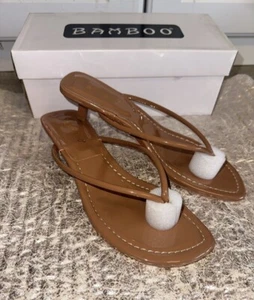 Women's Sandal Kitten Heel Tan Strap US Size 6.5 - Picture 1 of 4