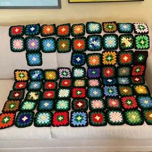 Lot Of 69 individual Crochet 5" handmade Granny squares MULTICOLOR crafts sewing - Picture 1 of 12