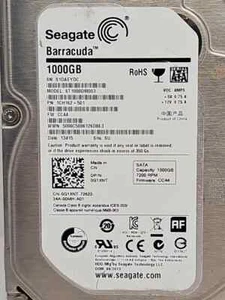 Seagate BarraCuda 1TB 7200RPM SATA 6Gbps 3.5 ST1000DM010 Digitally Sanitized - Afbeelding 1 van 1