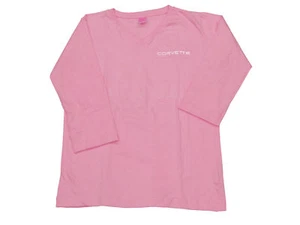 Camiseta para mujer Corvette Script manga 3/4 rosa pequeña - Imagen 1 de 2