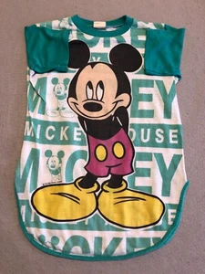 Vintage Mickey Mouse T Shirt Kids Boy's Small 4-6 Bashful Mickey Disney Teal Tee - Picture 1 of 4
