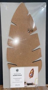 U Brands Banana Leaf Bulletin Cork Board Tropical Pineapple Push Pin Tacks - Picture 1 of 5