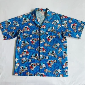 Mens Hawaiian All Over Print Hog Pig Aloha Motorcycle XL Short Sleeve Button-Up - Picture 1 of 9