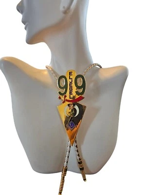 Галстук-боло El Jebel с белой и золотой плетеной кожей - 99 годовщина 86 из 500 - Изображение 1 из 4