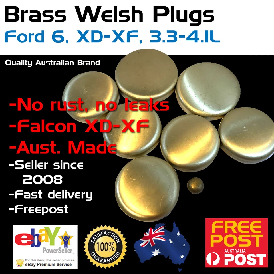 New Brass Welch Welsh Freeze Core Plug Set Kit Fits Ford Falcon 6 3.3-4.1 XC-XD - image 1 of 1