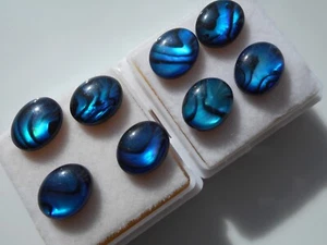 Abalone shell cabochons Oval 10x8mm, for jewellery making,Blue. - Picture 1 of 6